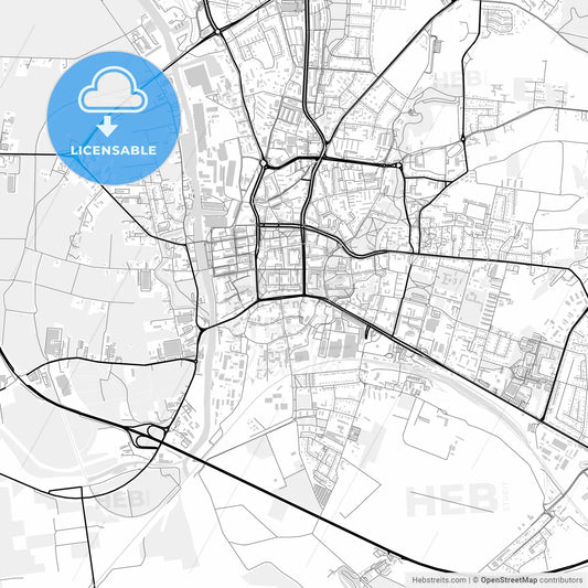 Downtown map of Elbląg, Poland