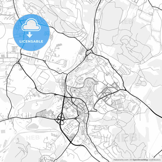 Downtown map of Wałbrzych, Poland