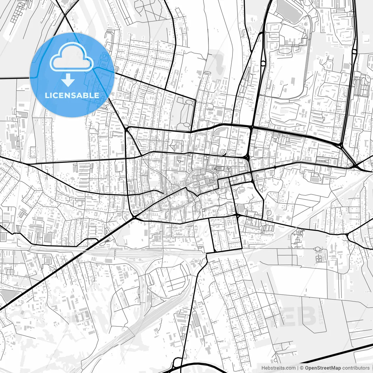 Downtown map of Tarnów, Poland