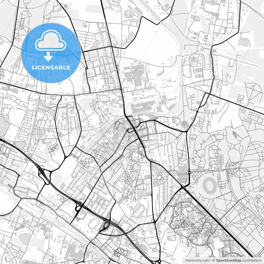 Downtown map of Chorzów, Poland