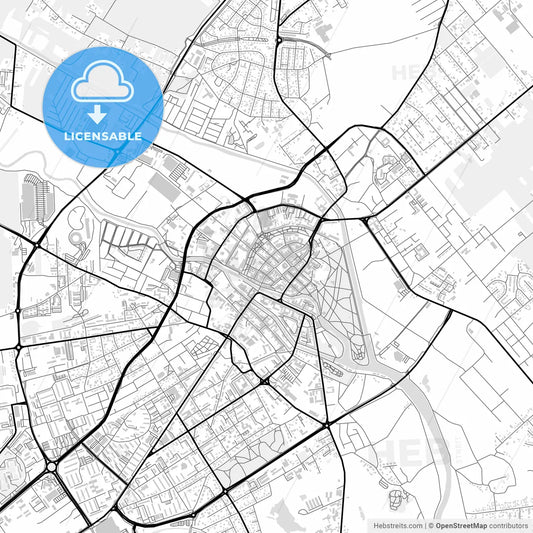 Downtown map of Kalisz, Poland