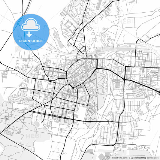 Downtown map of Legnica, Poland