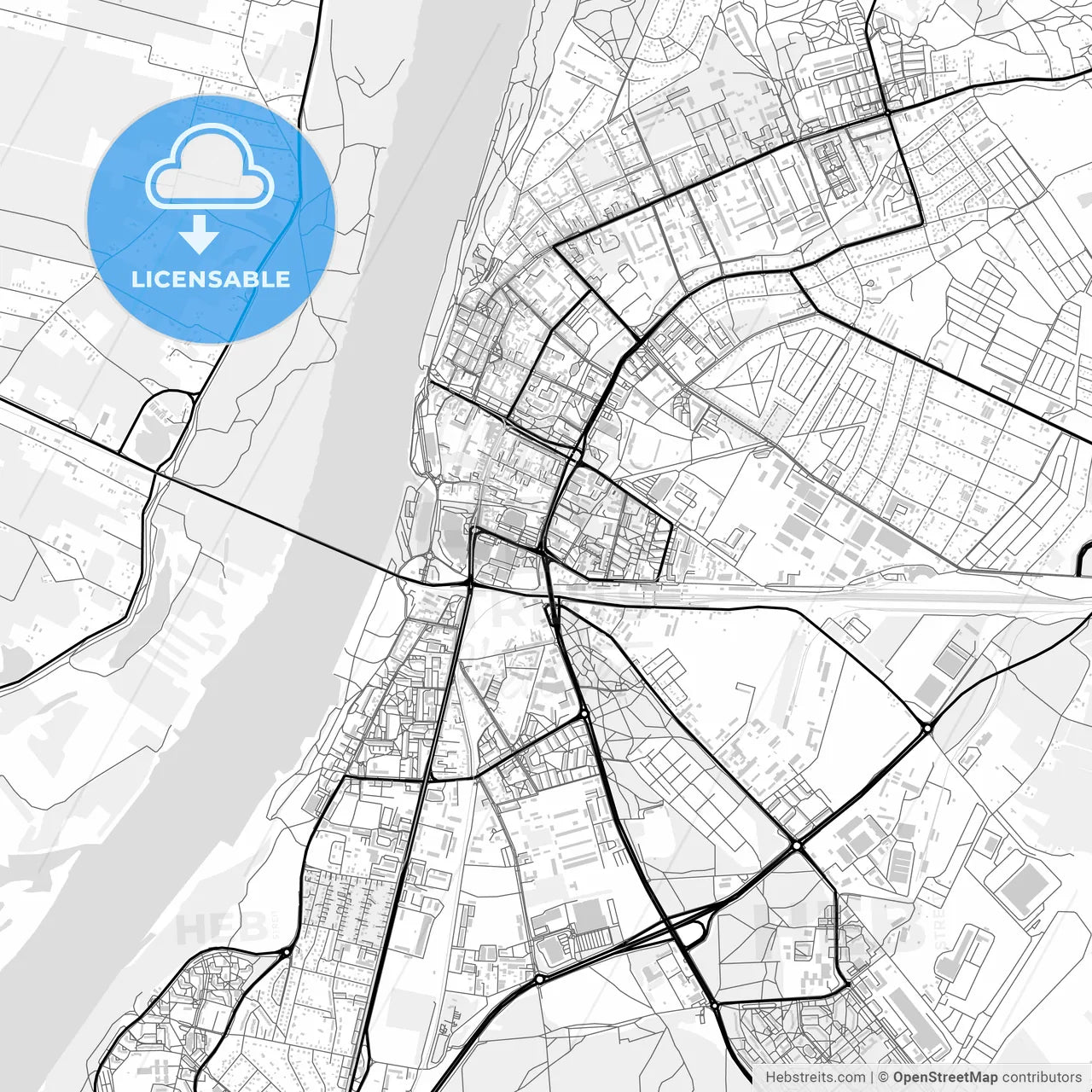 Downtown map of Grudziądz, Poland