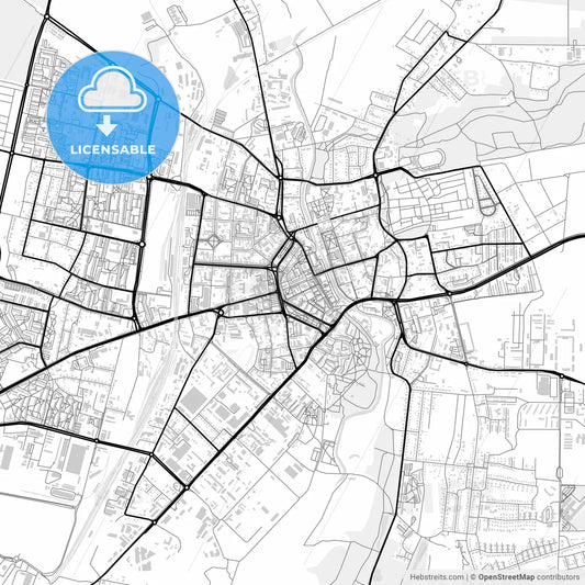 Downtown map of Słupsk, Poland