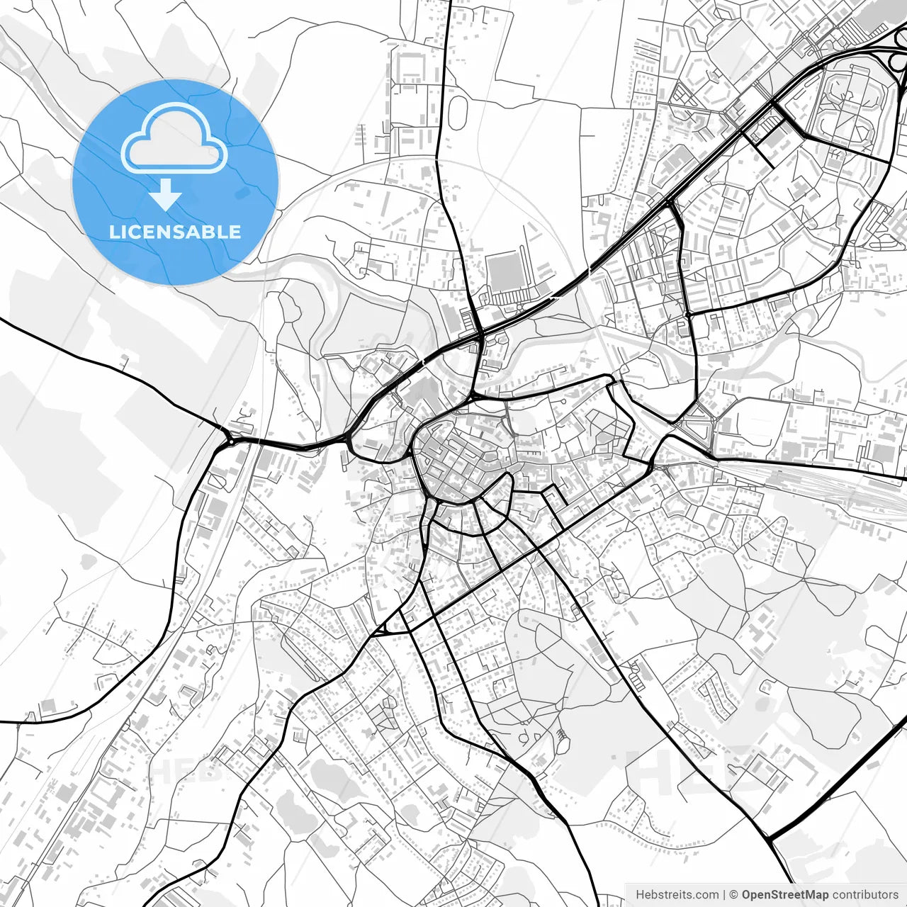 Downtown map of Jelenia Góra, Poland