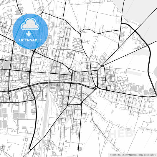 Downtown map of Piotrków Trybunalski, Poland