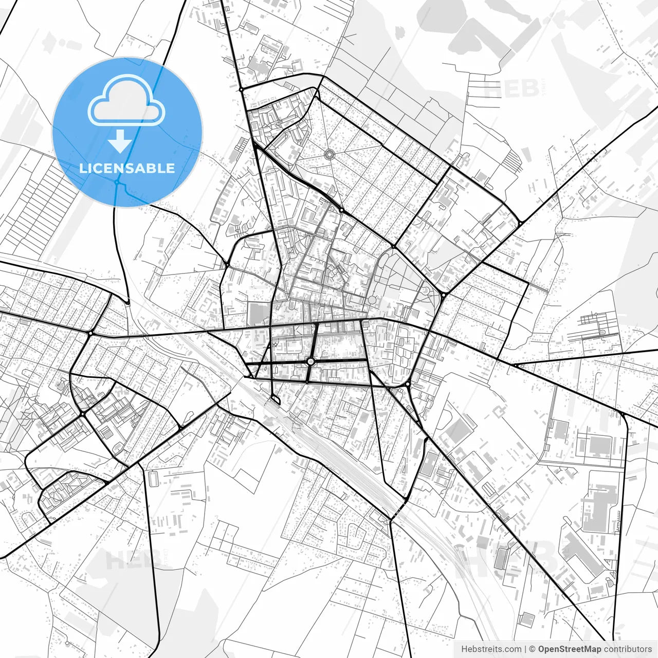 Downtown map of Siedlce, Poland
