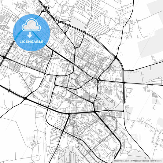 Downtown map of Lubin, Poland