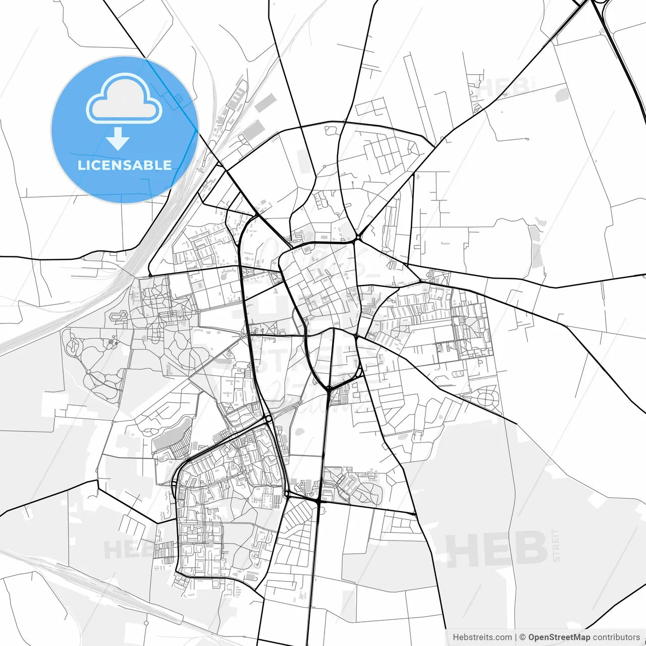 Downtown map of Inowrocław, Poland