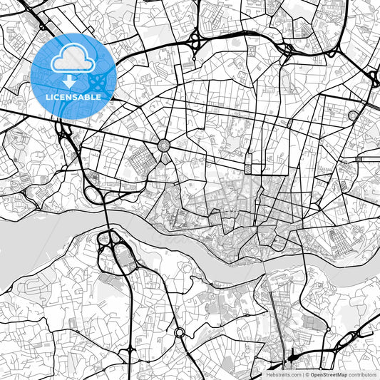 Downtown map of Porto, Portugal
