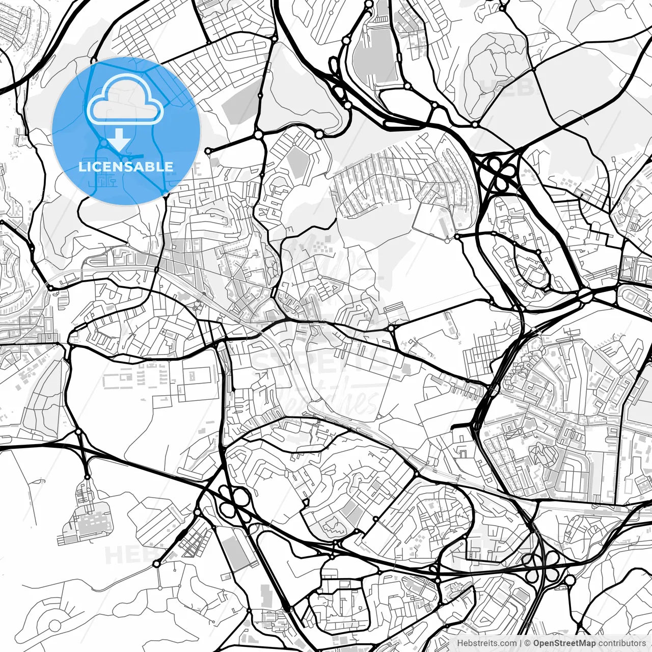 Downtown map of Amadora, Portugal