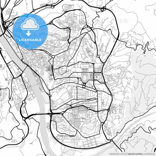Downtown map of Coimbra, Portugal