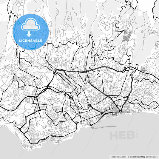 Downtown map of Funchal, Portugal
