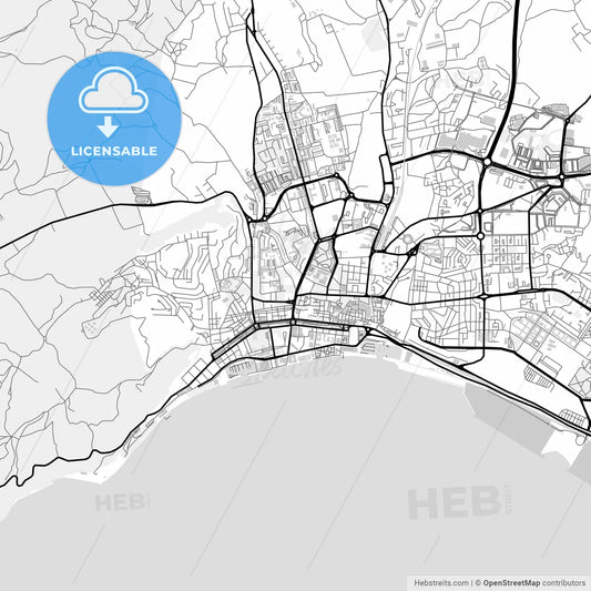 Downtown map of Setúbal, Portugal