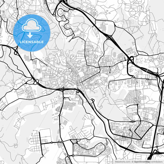 Downtown map of Agualva-Cacém, Portugal