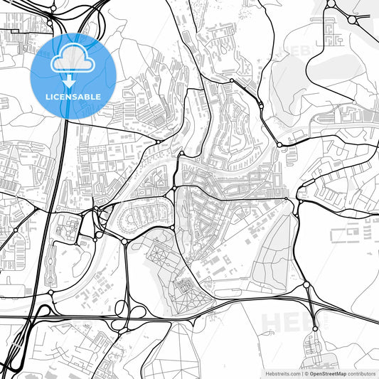 Downtown map of Queluz, Portugal