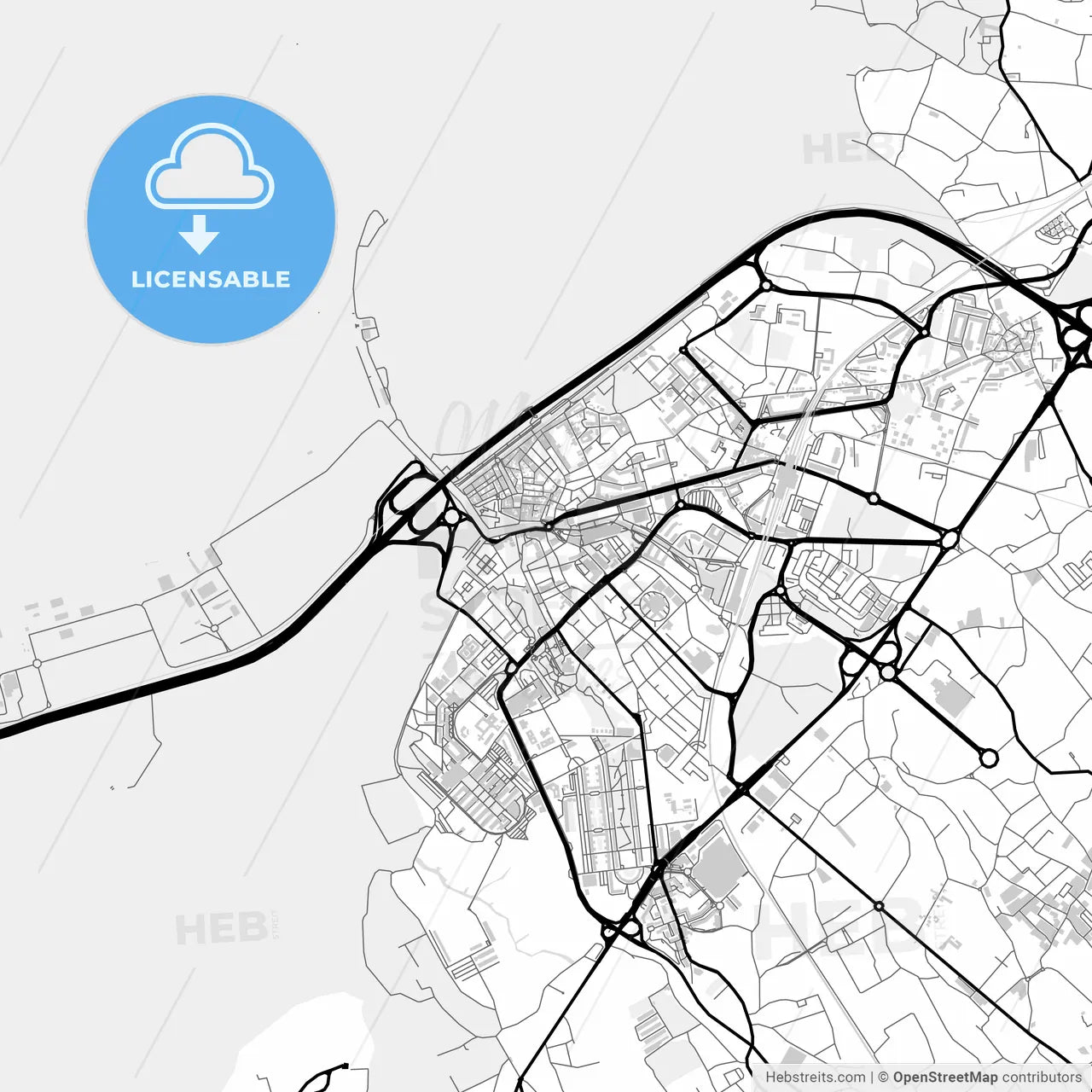 Downtown map of Aveiro, Portugal