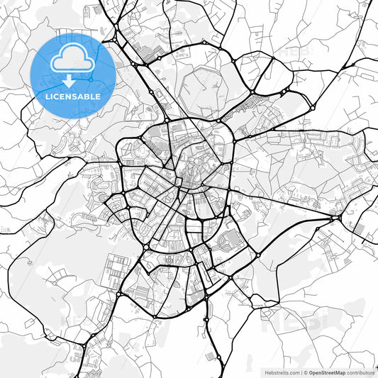 Downtown map of Viseu, Portugal