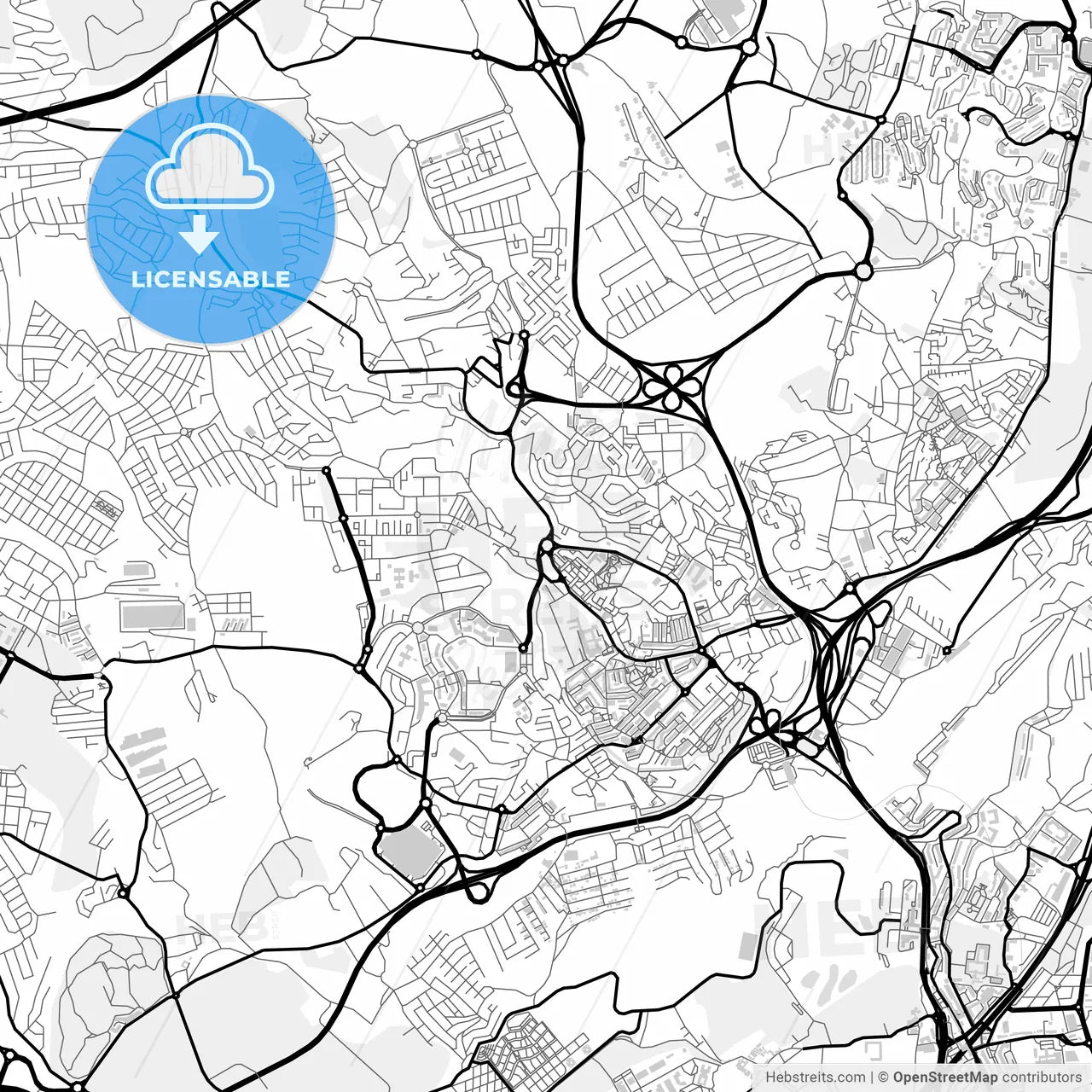 Downtown map of Odivelas, Portugal