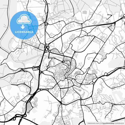 Downtown map of Leiria, Portugal