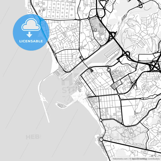 Downtown map of Matosinhos, Portugal