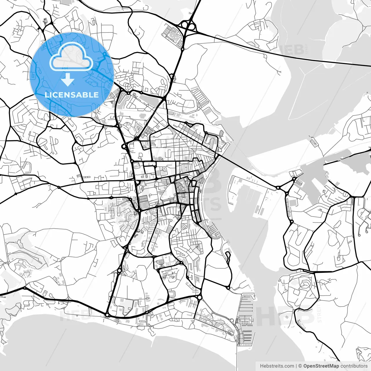 Downtown map of Portimão, Portugal