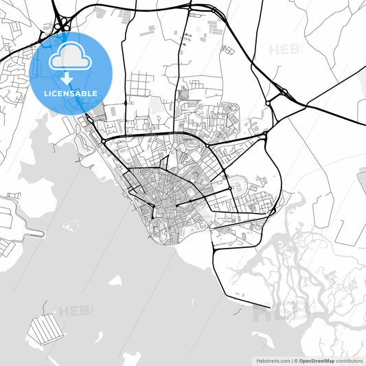 Downtown map of Faro, Portugal