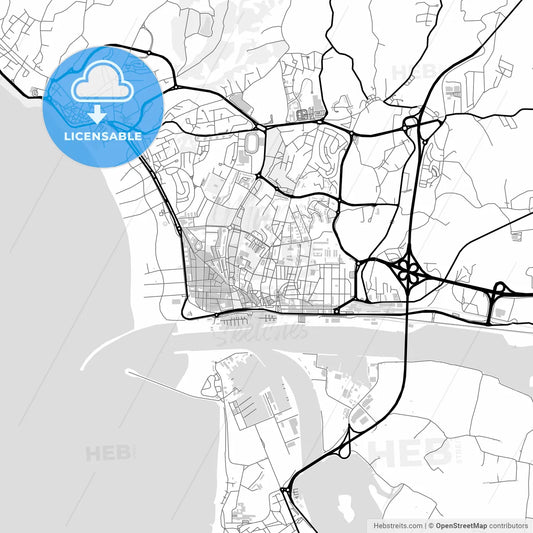 Downtown map of Figueira da Foz, Portugal