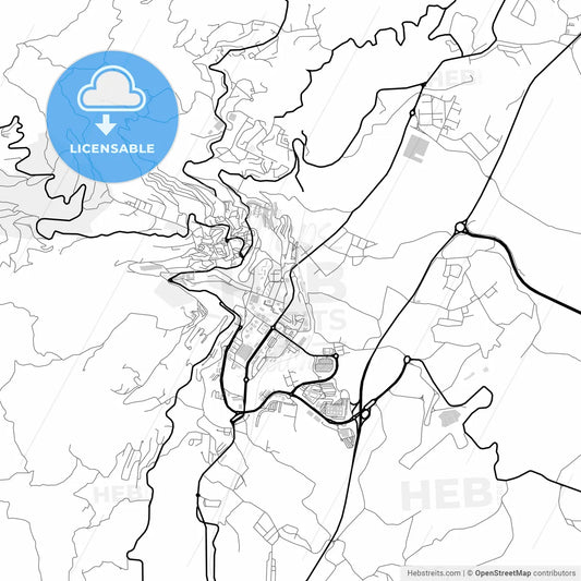 Downtown map of Covilhã, Portugal