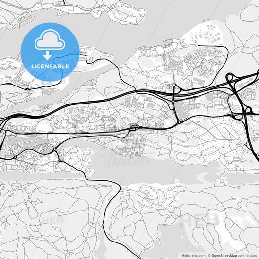 Downtown map of Nacka, Sweden