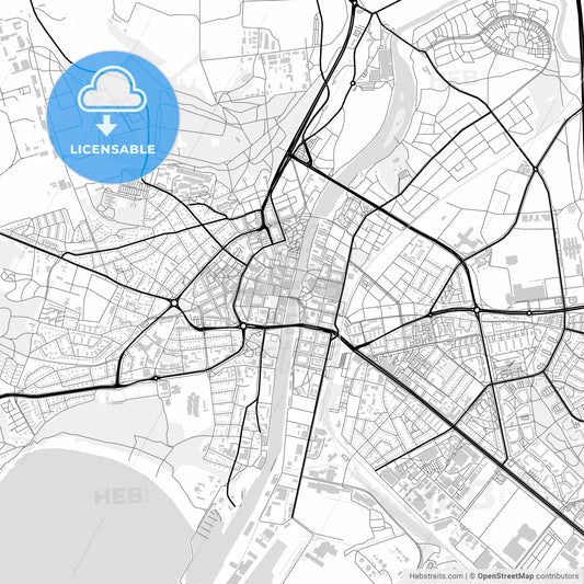 Downtown map of Halmstad, Sweden