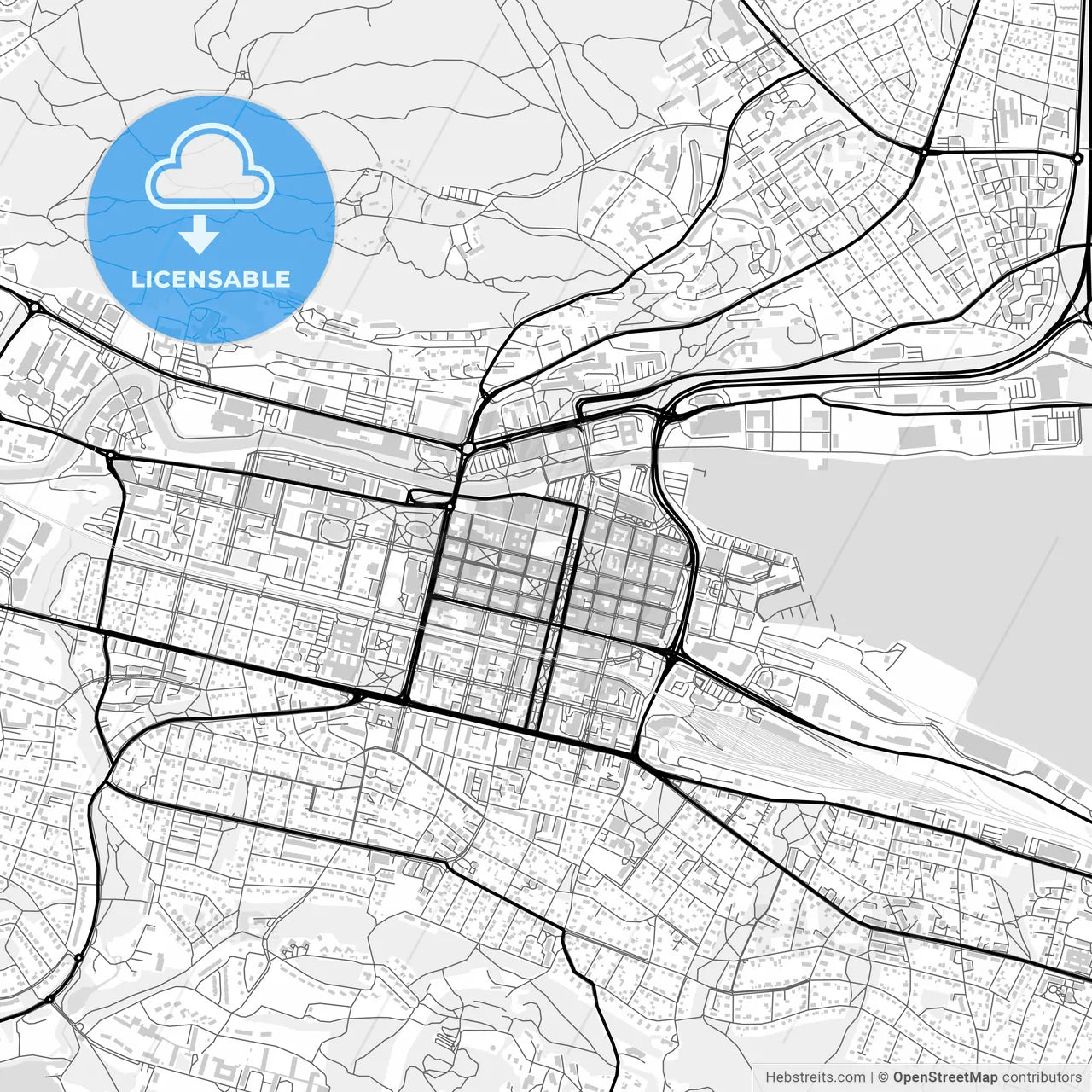 Downtown map of Sundsvall, Sweden