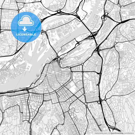 Downtown map of Gothenburg, Sweden