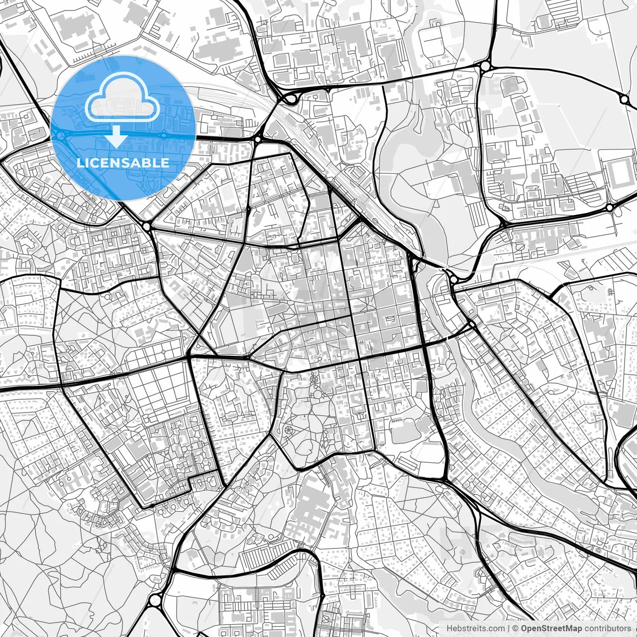 Downtown map of Linköping, Sweden
