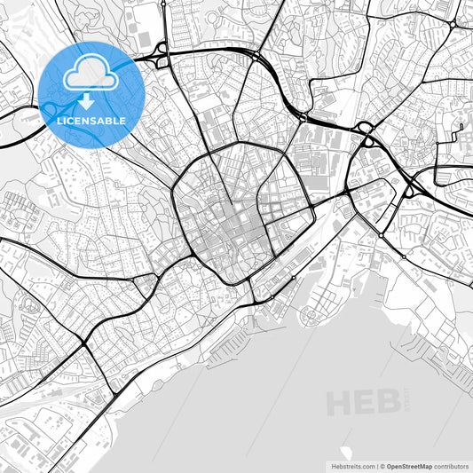 Downtown map of Västerås, Sweden