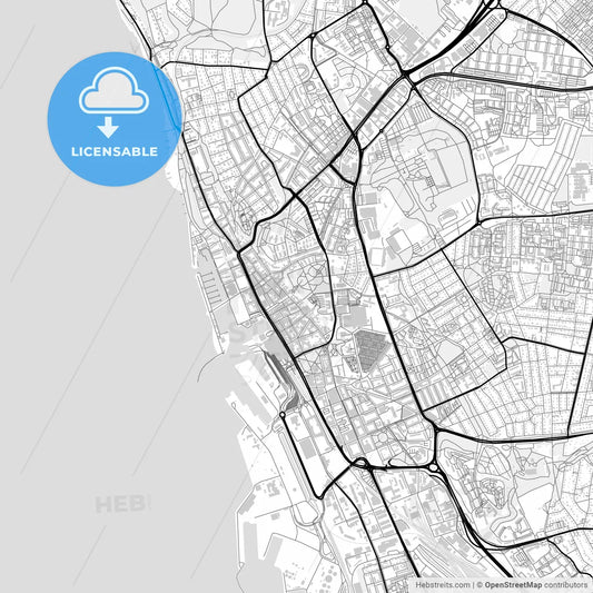 Downtown map of Helsingborg, Sweden