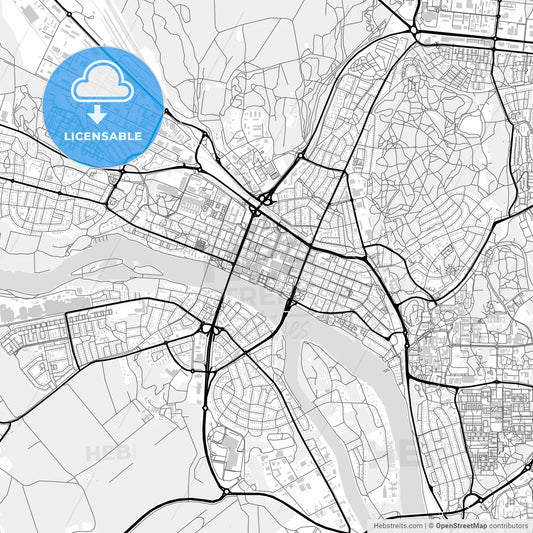 Downtown map of Umeå, Sweden