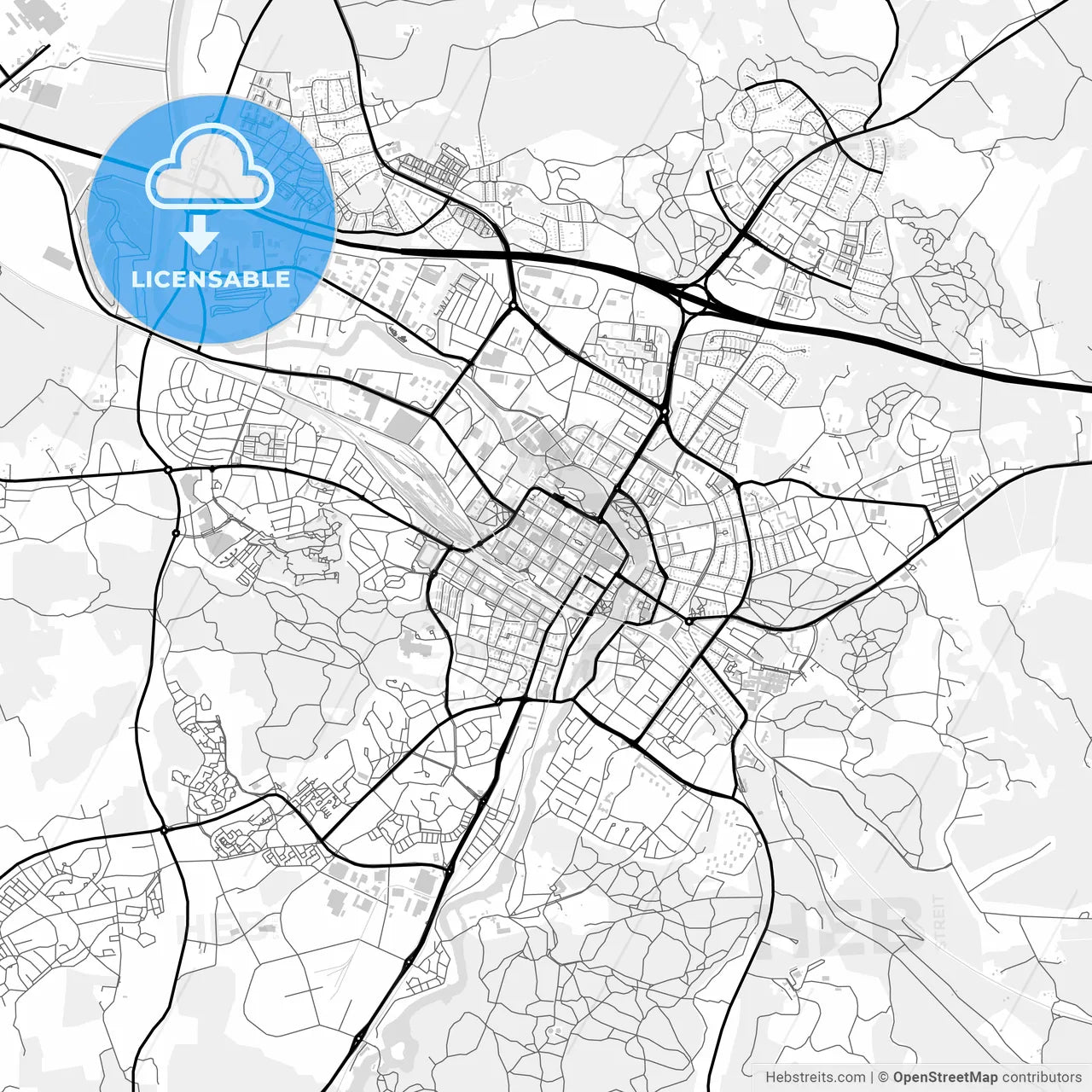 Downtown map of Eskilstuna, Sweden
