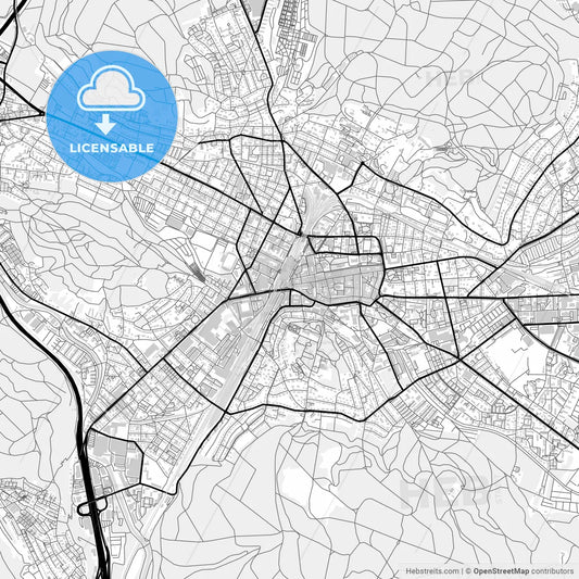 Downtown map of Winterthur, Switzerland