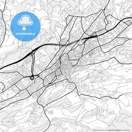 Downtown map of St. Gallen, Switzerland