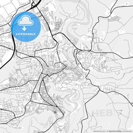 Downtown map of Fribourg, Switzerland