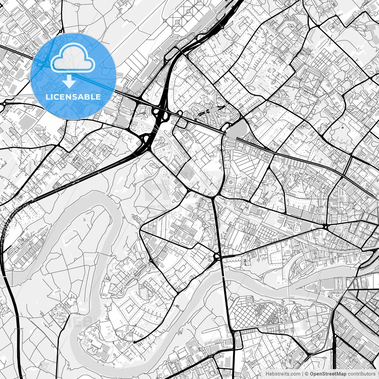 Downtown map of Vernier, Switzerland