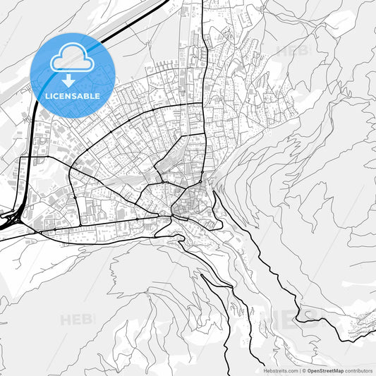 Downtown map of Chur, Switzerland