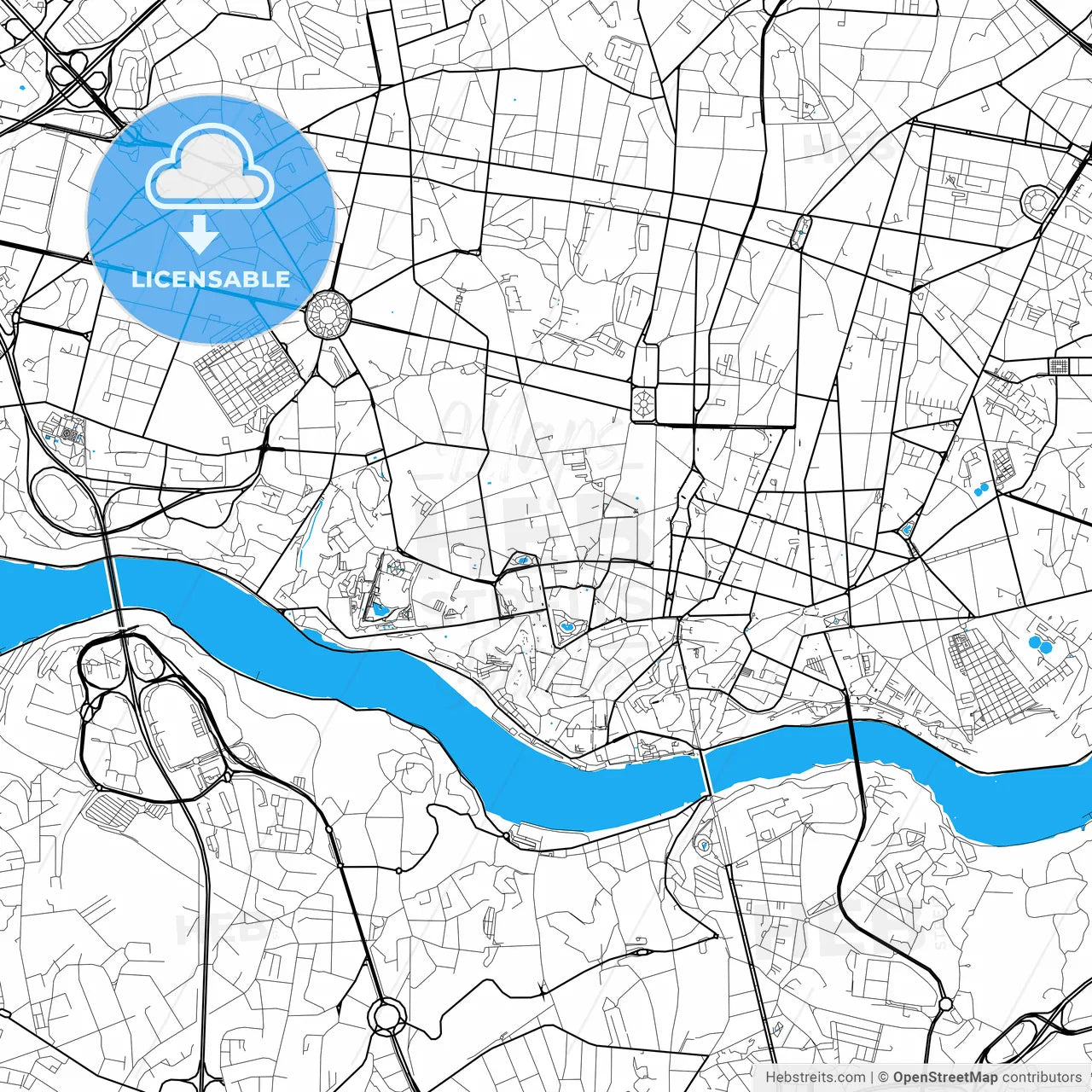 Porto Portugal outline map