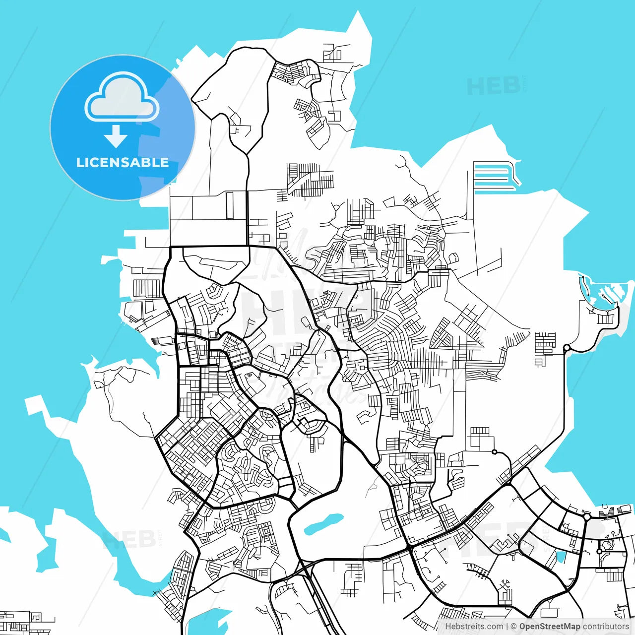 Batam Indonesia light map