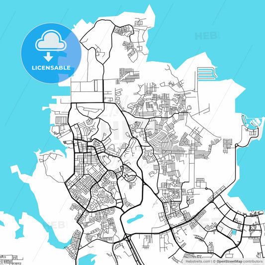 Batam Indonesia light map