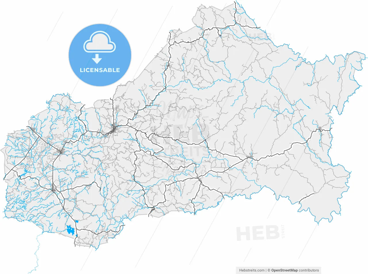 Matagalpa, Matagalpa, Nicaragua, high resolution vector map - Instant download PDF and JPG