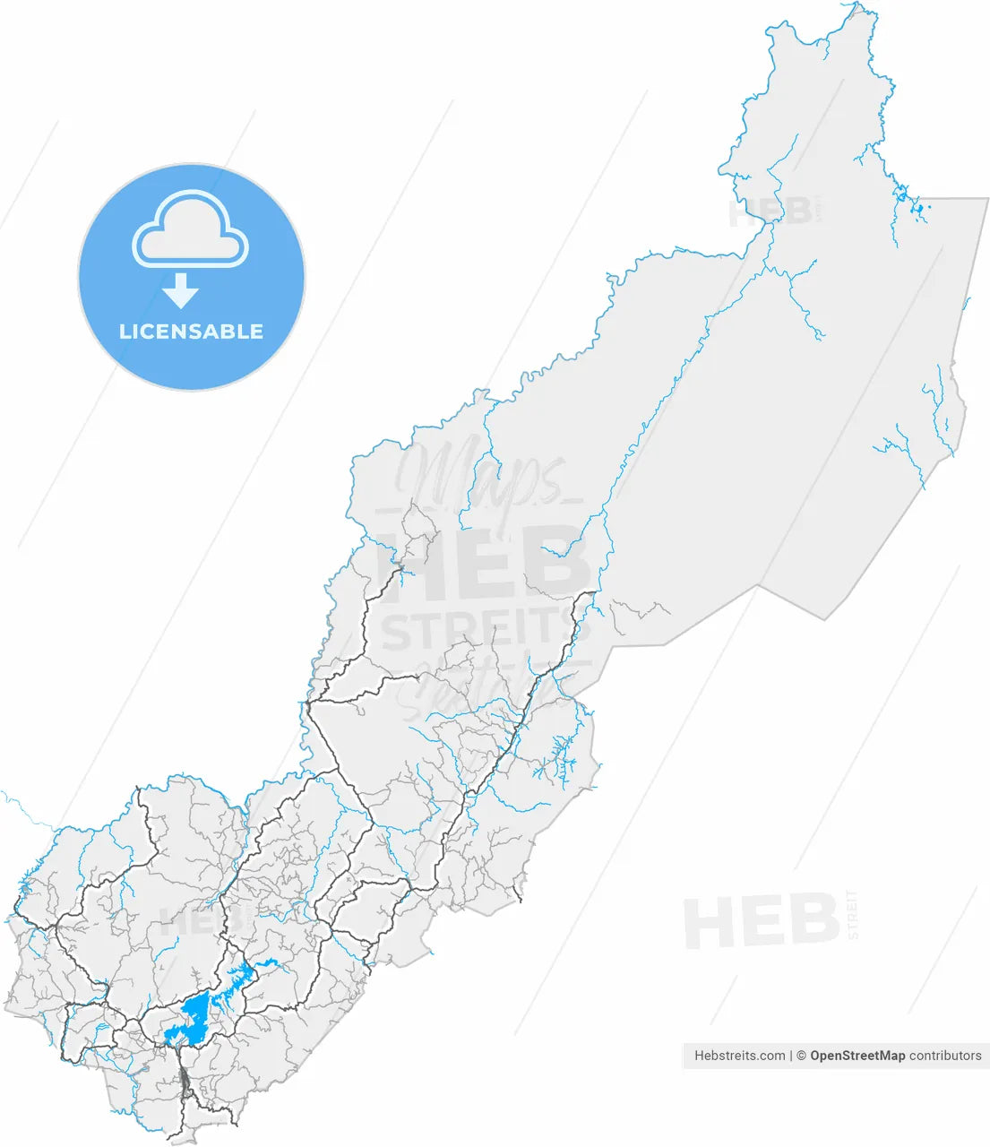 Jinotega, Jinotega, Nicaragua, high resolution vector map - Instant download PDF and JPG