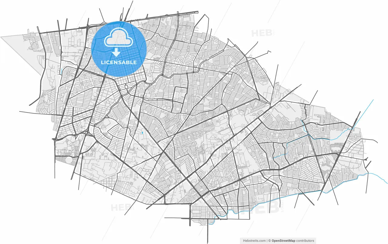 San Nicolás de los Garza, Nuevo León, Mexico, high resolution vector map - Instant download PDF and JPG