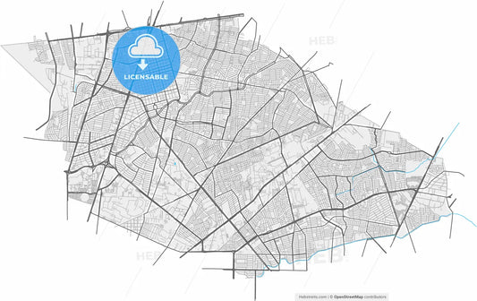 San Nicolás de los Garza, Nuevo León, Mexico, high resolution vector map - Instant download PDF and JPG
